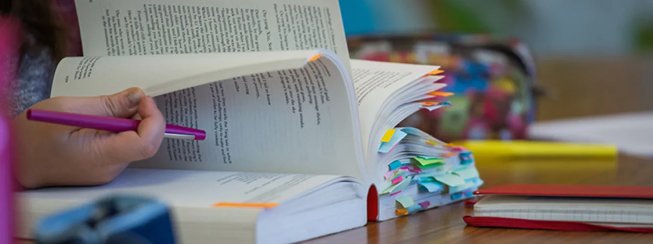 student studying