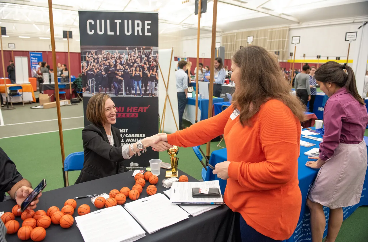 A student at a career fair.