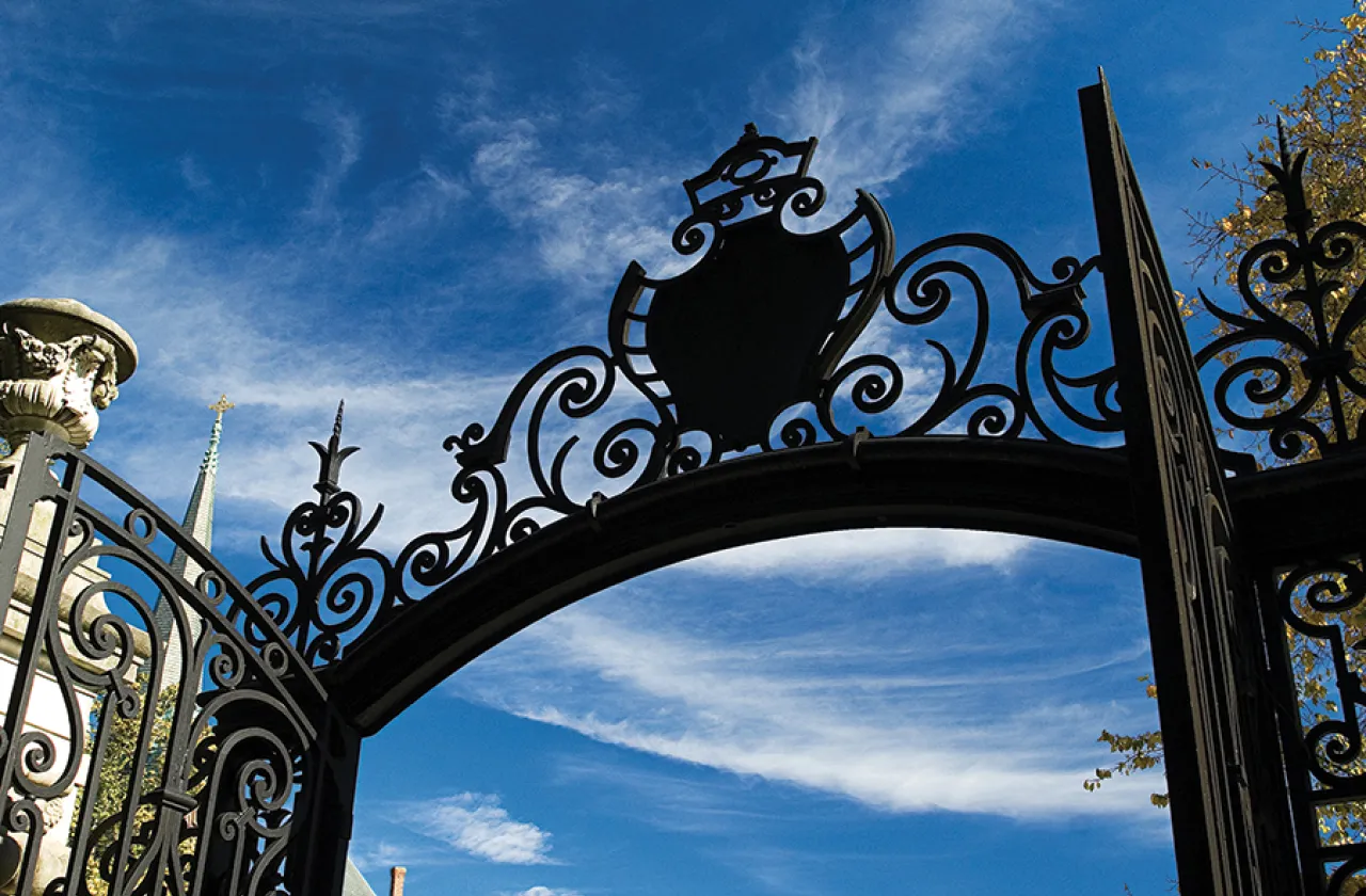 Detail shot of the top of the Grecourt Gates