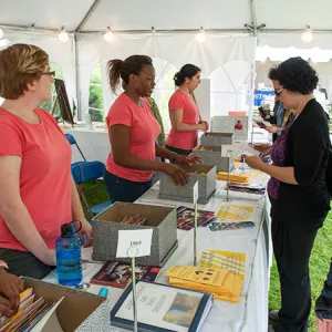 Student workers at registration