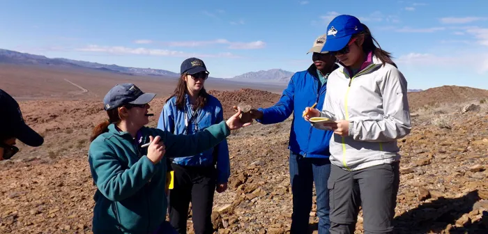 Students in Field Studies of the Southwest collecting samples near Death Valley