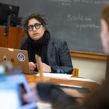 Professor Andrea Moore in her classroom